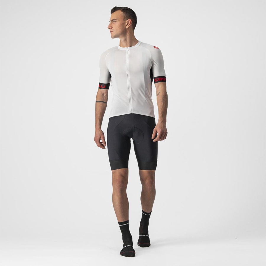 Castelli ENTRATA VI Jersey Heren Wit Zwart Rood | XHP730956