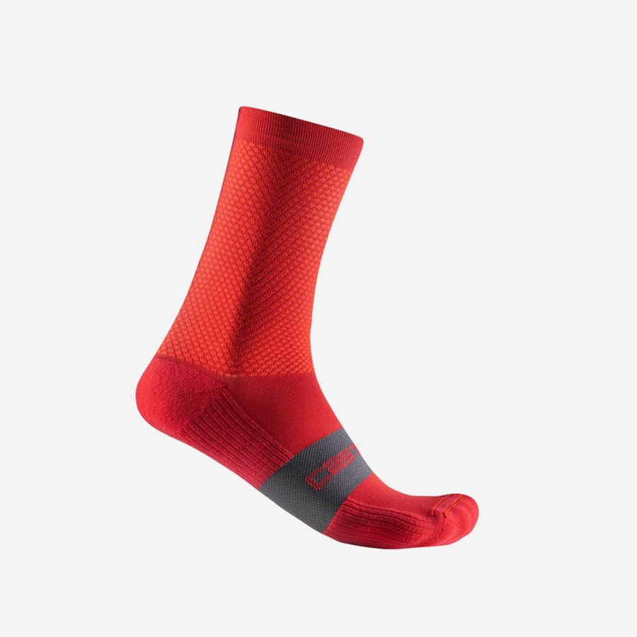 Castelli ESPRESSO 15 Sokken Heren Rood | JIT451302