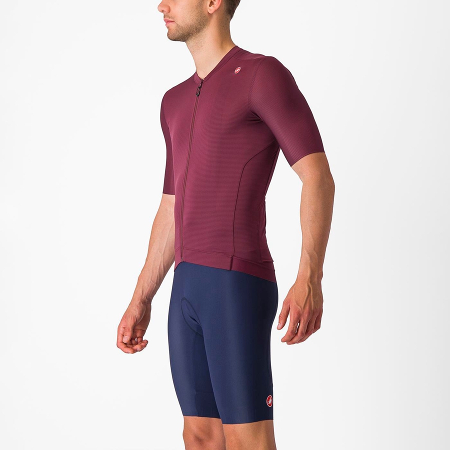 Castelli ESPRESSO Jersey Heren Diepbordeaux Zilver | EBM745218