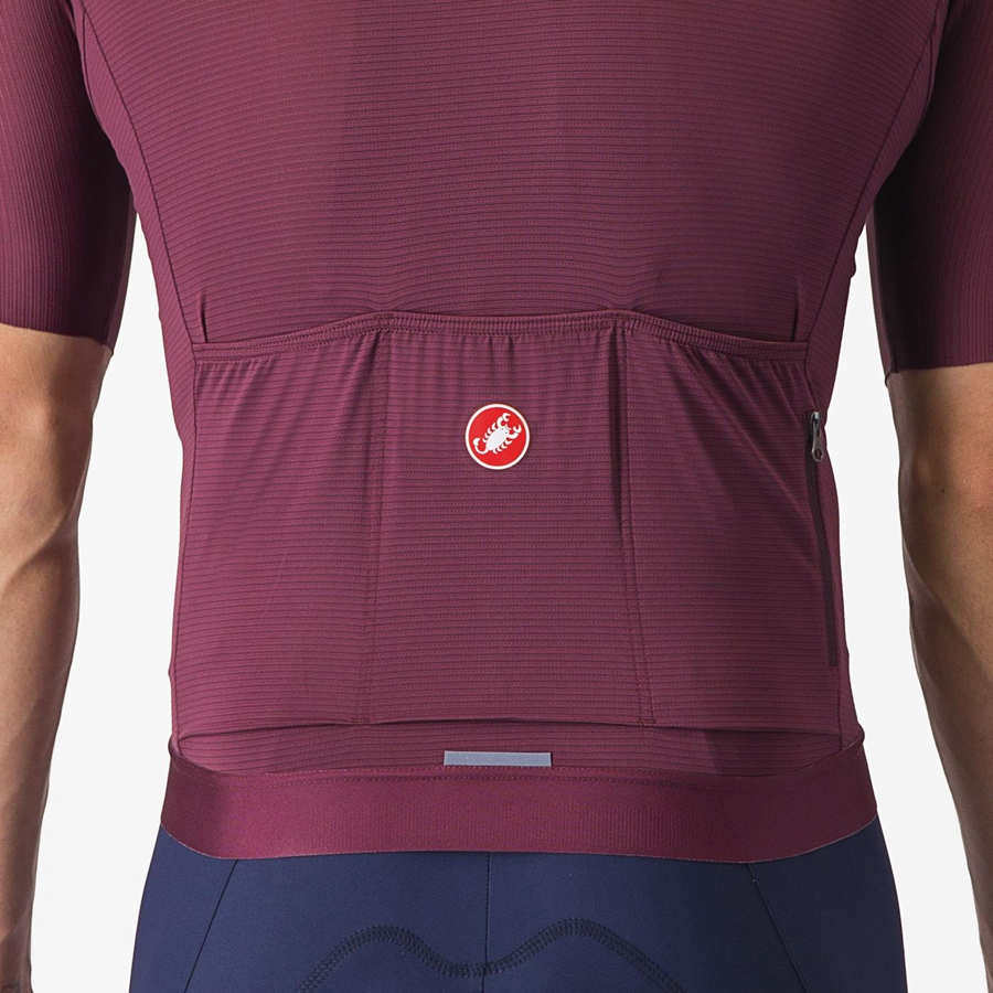 Castelli ESPRESSO Jersey Heren Diepbordeaux Zilver | EBM745218