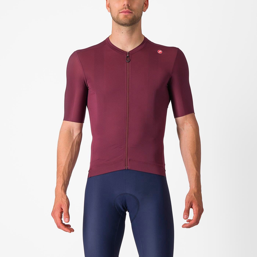 Castelli ESPRESSO Jersey Heren Diepbordeaux Zilver | EBM745218