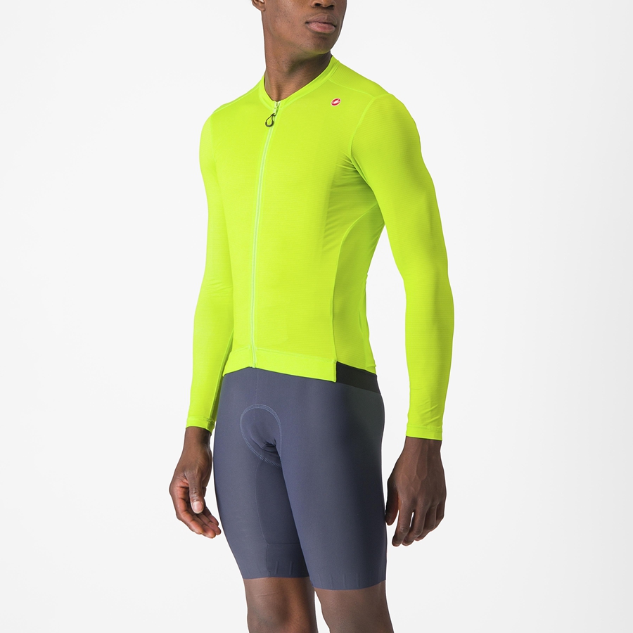 Castelli ESPRESSO LS Jersey Heren Lichtgroen Diepgroen | WZF495160