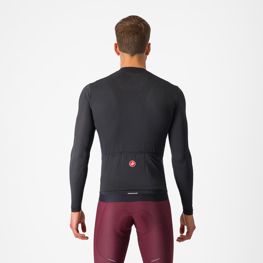 Castelli ESPRESSO LS Jersey Heren Zwart Donkergrijs | RCB293654