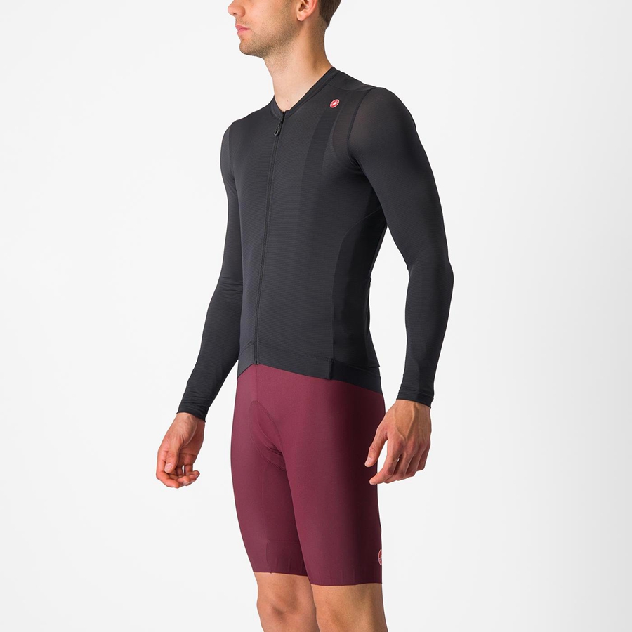 Castelli ESPRESSO LS Jersey Heren Zwart Donkergrijs | RCB293654