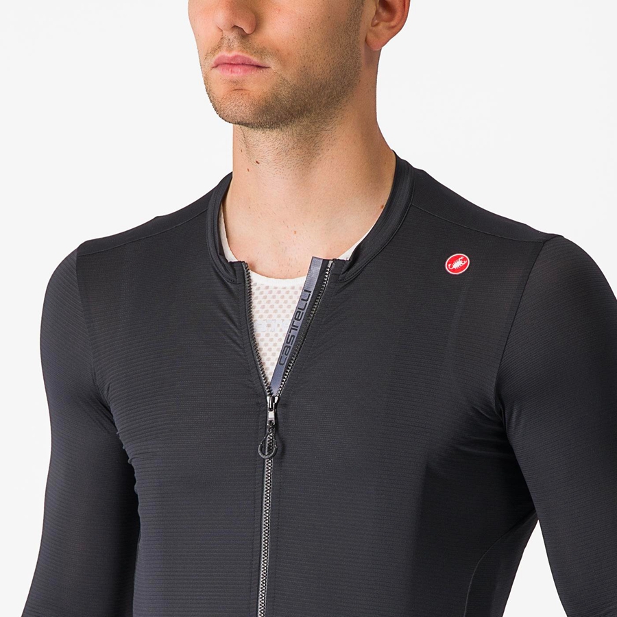 Castelli ESPRESSO LS Jersey Heren Zwart Donkergrijs | RCB293654