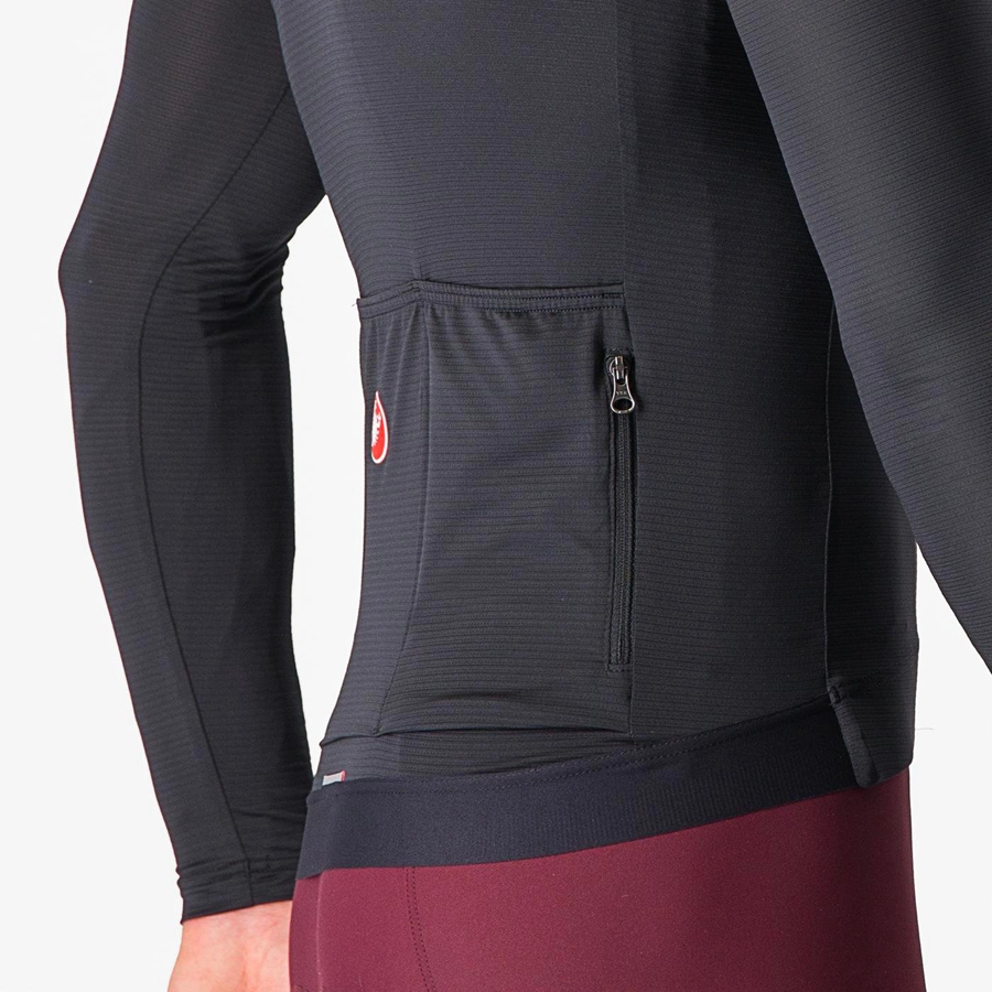 Castelli ESPRESSO LS Jersey Heren Zwart Donkergrijs | RCB293654