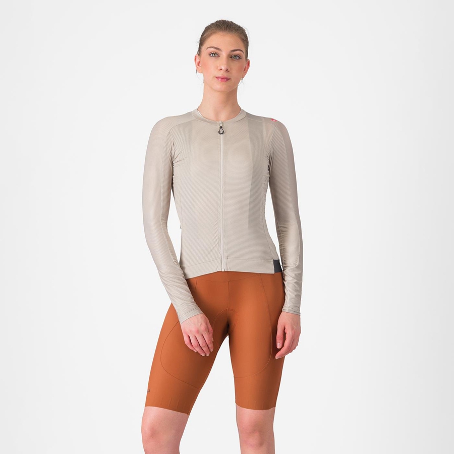 Castelli ESPRESSO W DT Korte Broek Met Slabbetje Dames Beige | CNA520374