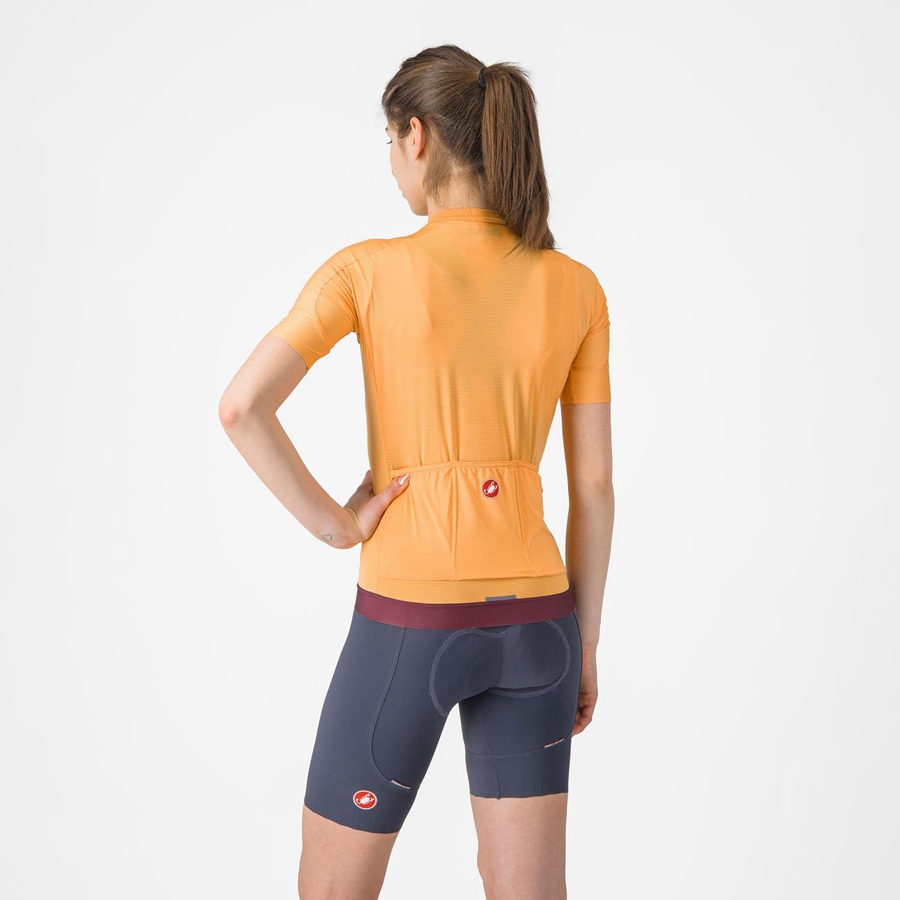 Castelli ESPRESSO W Jersey Dames Oranje Diepbordeaux | JPG627943