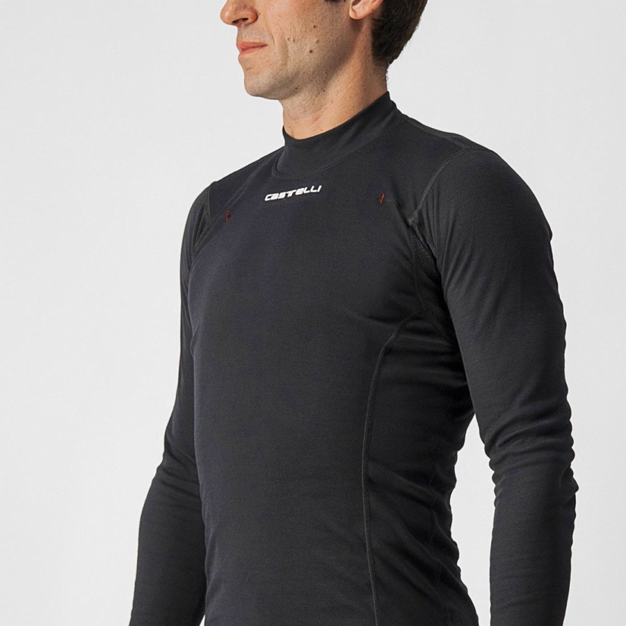 Castelli FLANDERS WARM LONG SLEEVE Basislaag Heren Zwart | MCW439650