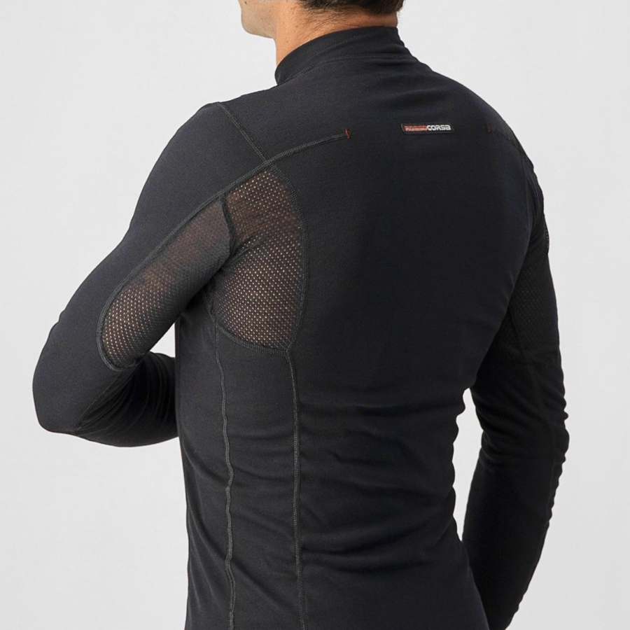 Castelli FLANDERS WARM LONG SLEEVE Basislaag Heren Zwart | MCW439650