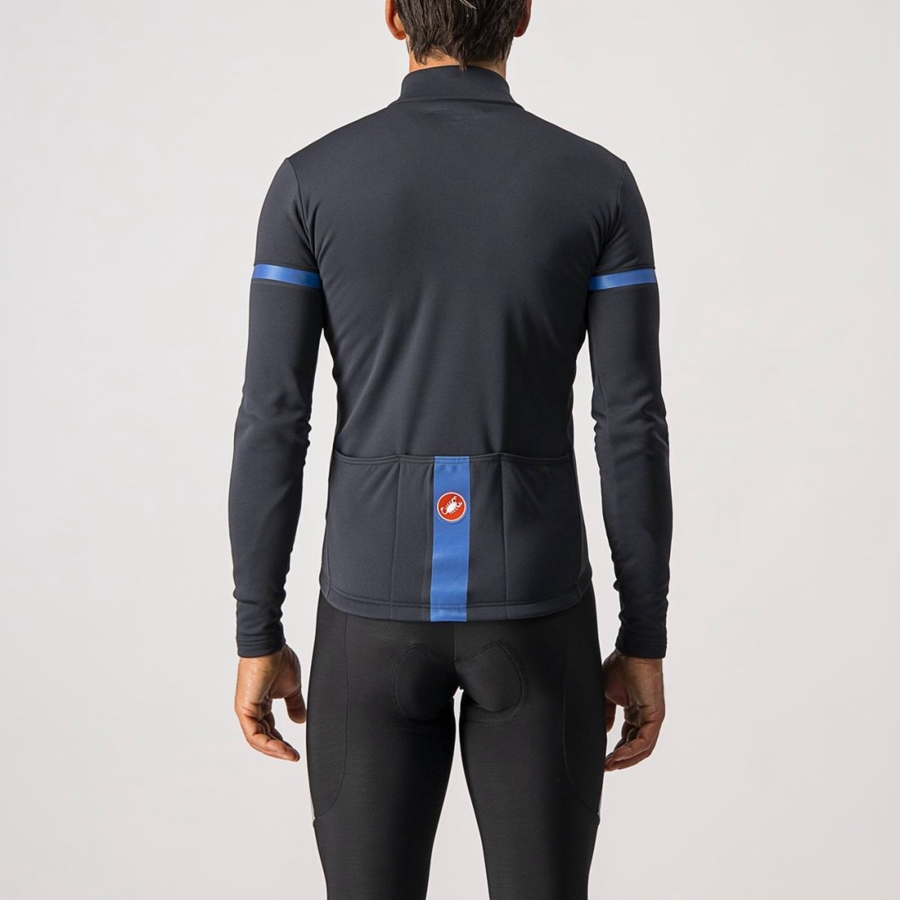 Castelli FONDO 2 FZ Jersey Heren Zwart Blauw | LPR348761