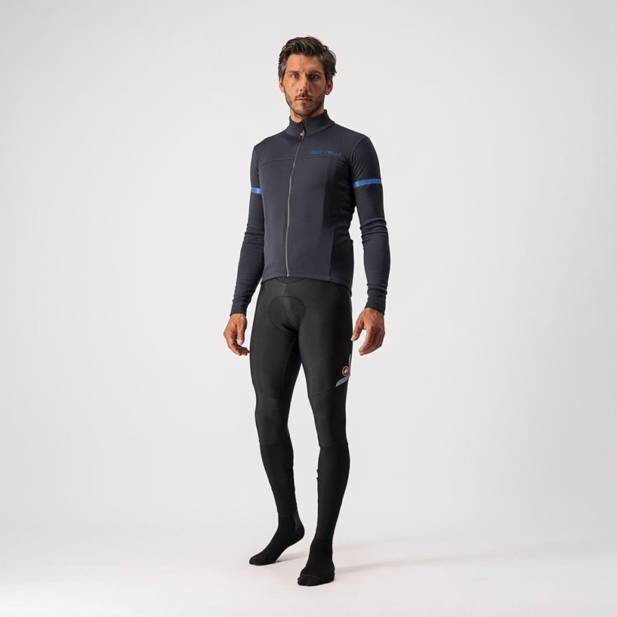 Castelli FONDO 2 FZ Jersey Heren Zwart Blauw | LPR348761