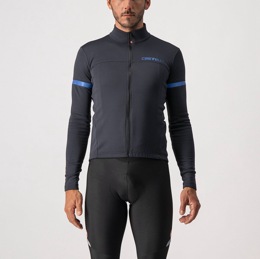 Castelli FONDO 2 FZ Jersey Heren Zwart Blauw | LPR348761