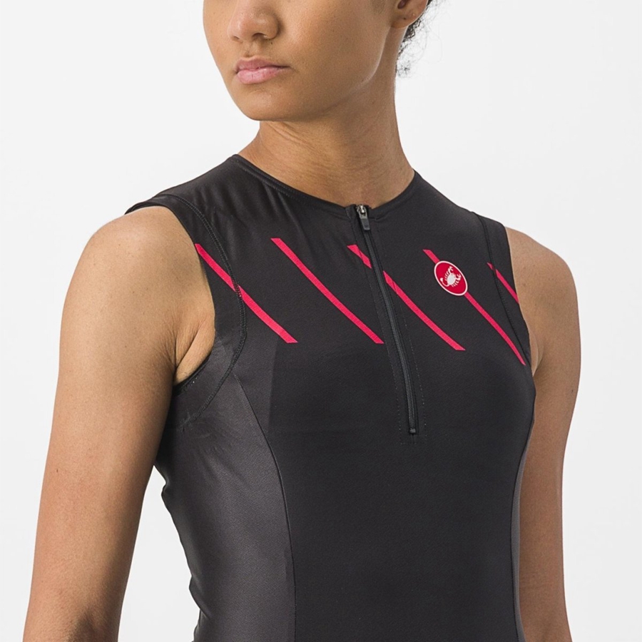 Castelli FREE 2 W TRI SINGLET Pakken Dames Zwart | FCO295738