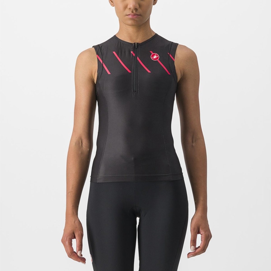 Castelli FREE 2 W TRI SINGLET Pakken Dames Zwart | FCO295738