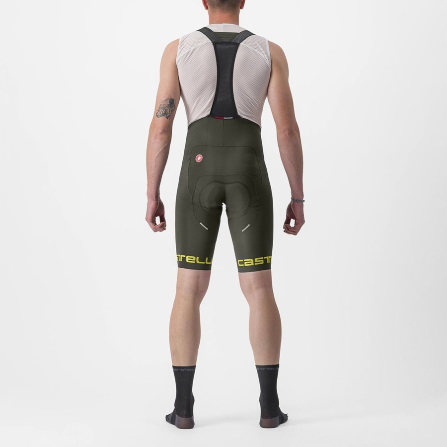 Castelli FREE AERO RC CLASSIC Korte Broek Met Slabbetje Heren Diepgroen | YMK391726