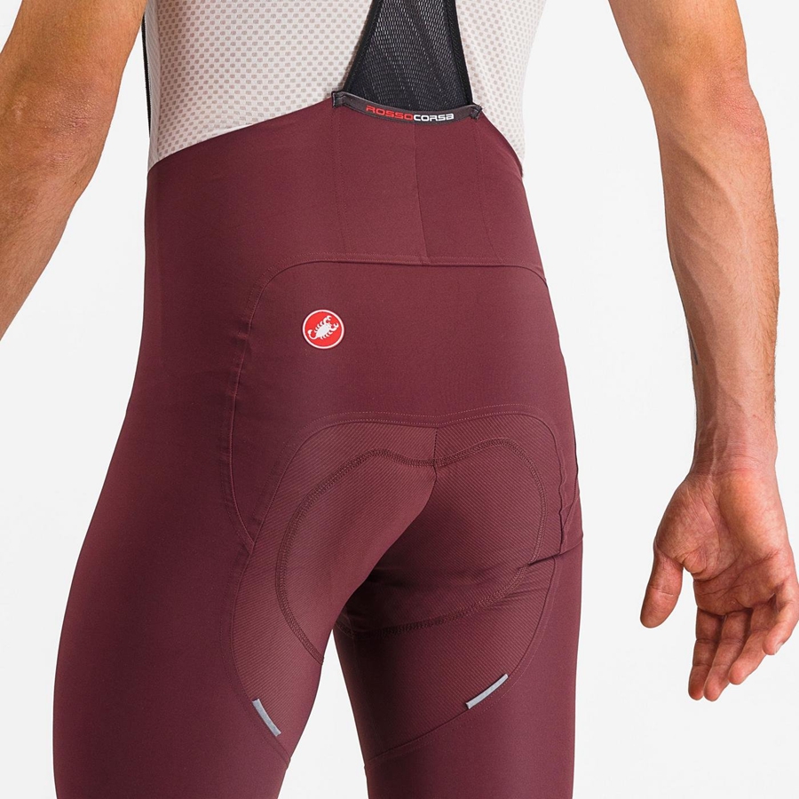 Castelli FREE AERO RC CLASSIC Korte Broek Met Slabbetje Heren Diepbordeaux Wit | GZE603985