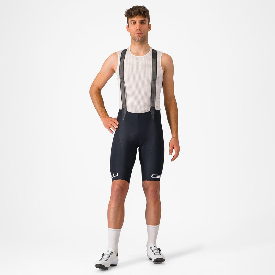 Castelli FREE AERO RC CLASSIC Korte Broek Met Slabbetje Heren Zwart Wit | OYW415609