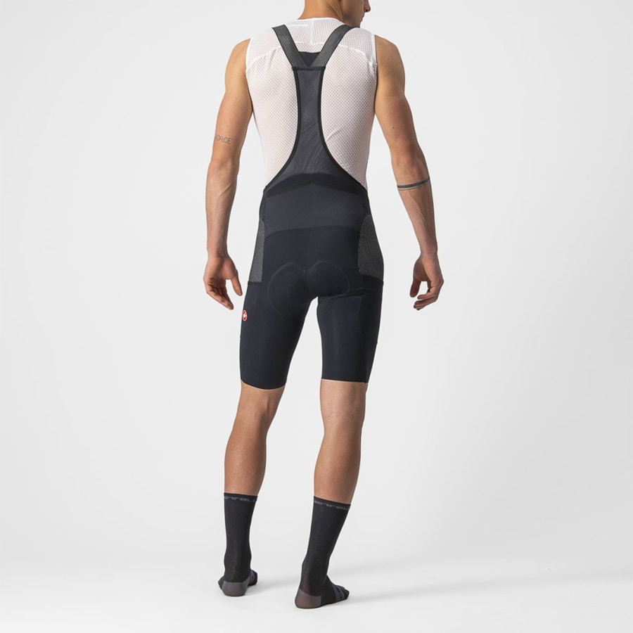 Castelli FREE UNLIMITED Korte Broek Met Slabbetje Heren Zwart | CJQ436892