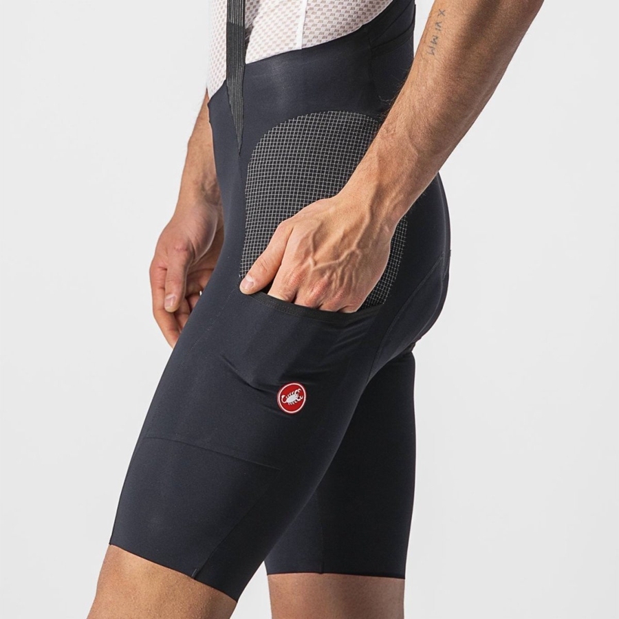 Castelli FREE UNLIMITED Korte Broek Met Slabbetje Heren Zwart | CJQ436892