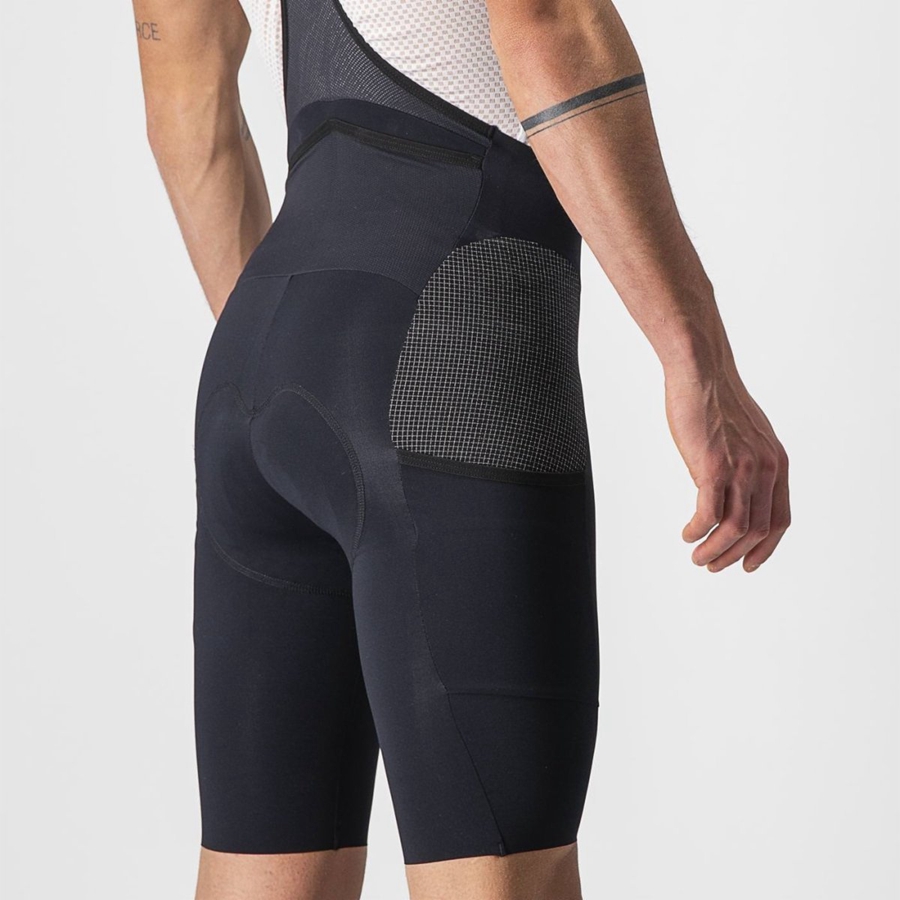 Castelli FREE UNLIMITED Korte Broek Met Slabbetje Heren Zwart | CJQ436892