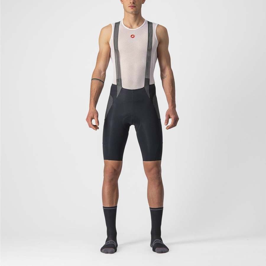 Castelli FREE UNLIMITED Korte Broek Met Slabbetje Heren Zwart | CJQ436892