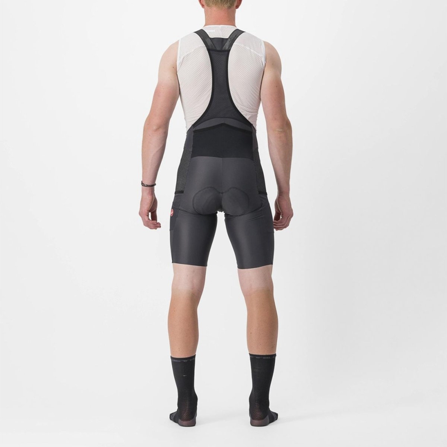 Castelli FREE UNLIMITED Korte Broek Met Slabbetje Heren Donkergrijs | YPI542601