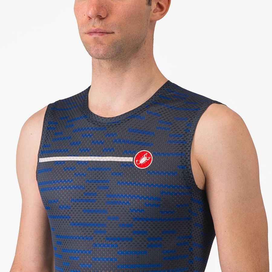 Castelli INSIDER SLEEVELESS Jersey Heren Blauw | UBV491023