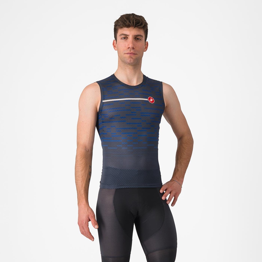 Castelli INSIDER SLEEVELESS Jersey Heren Blauw | UBV491023