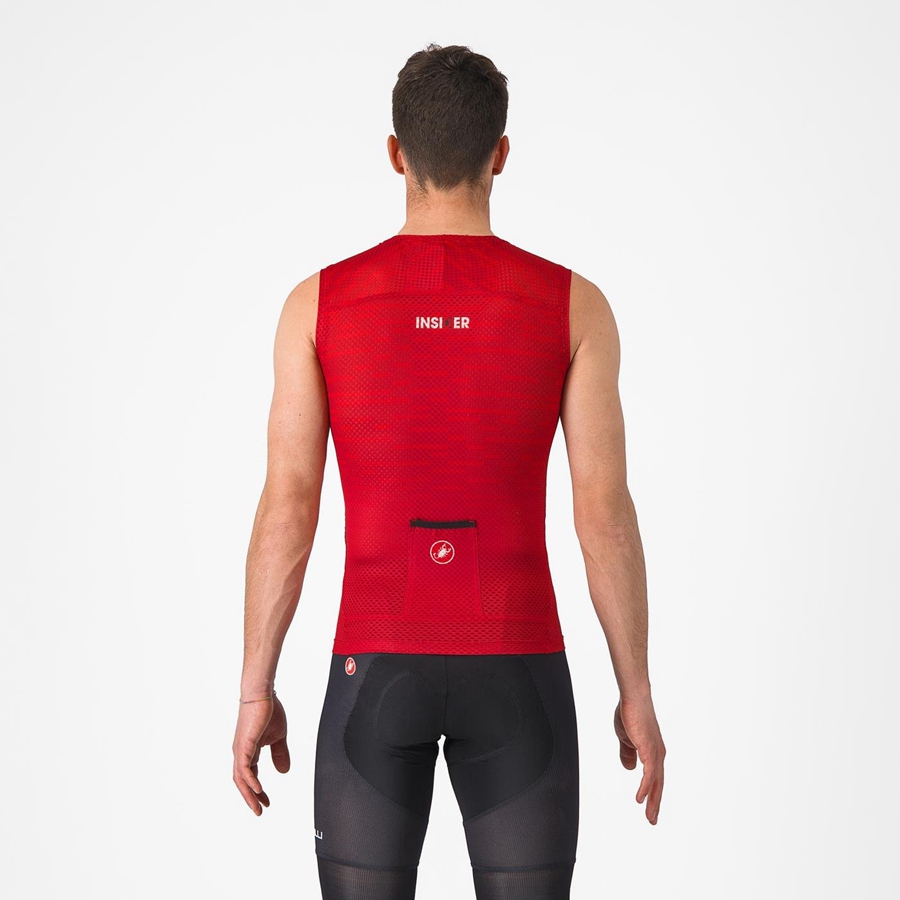 Castelli INSIDER SLEEVELESS Jersey Heren Donkerrood | ZYV650384