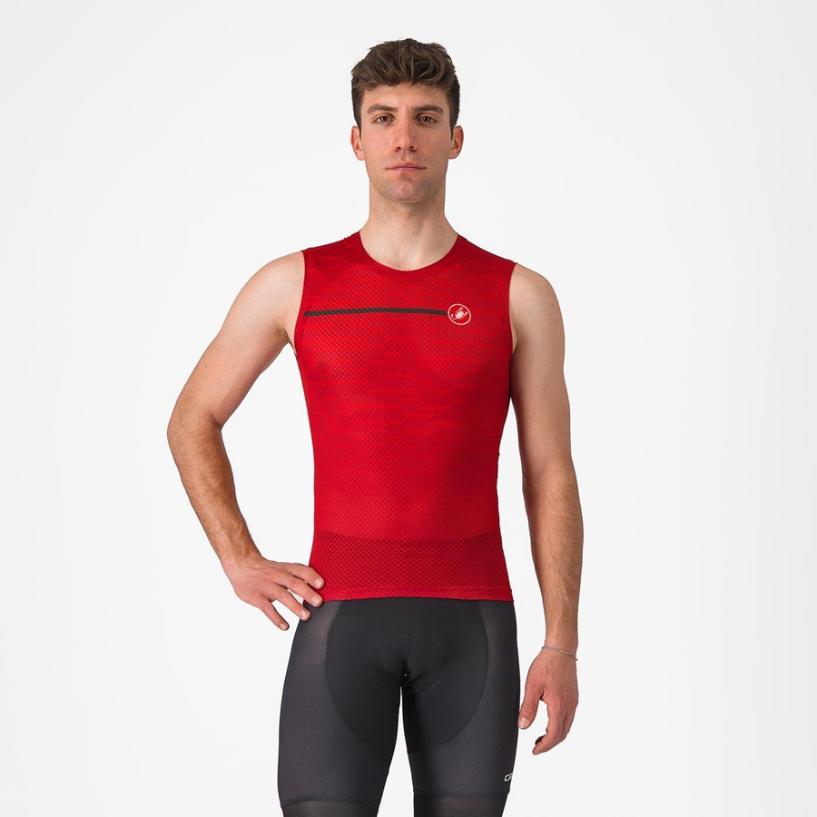 Castelli INSIDER SLEEVELESS Jersey Heren Donkerrood | ZYV650384