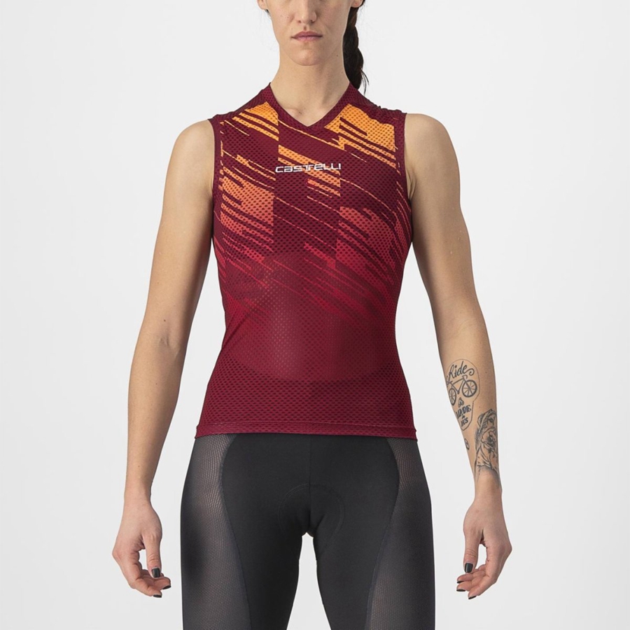 Castelli INSIDER W SLEEVELESS Jersey Dames Bordeaux | JCS398017