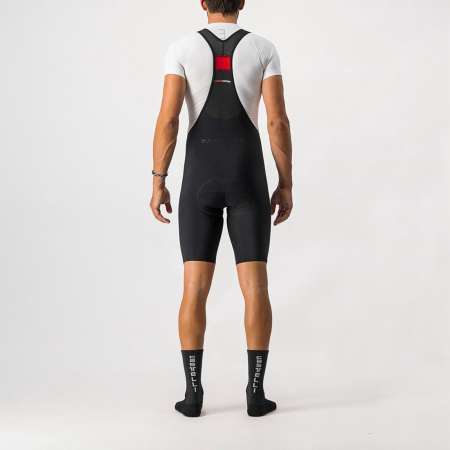 Castelli NANO FLEX PRO RACE Korte Broek Met Slabbetje Heren Zwart | WGV507239