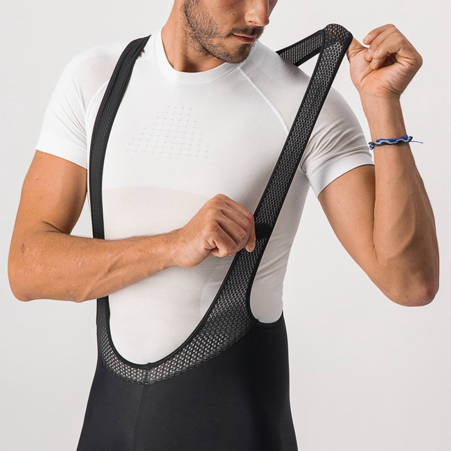 Castelli NANO FLEX PRO RACE Korte Broek Met Slabbetje Heren Zwart | WGV507239