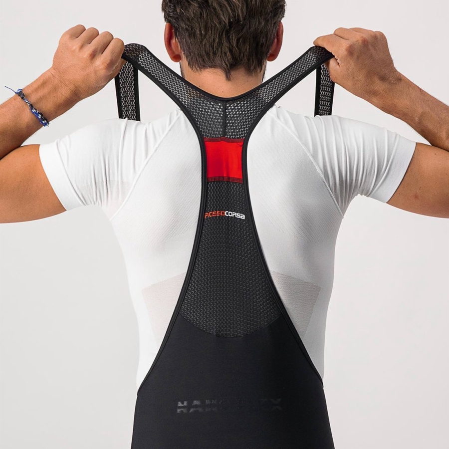 Castelli NANO FLEX PRO RACE Korte Broek Met Slabbetje Heren Zwart | WGV507239