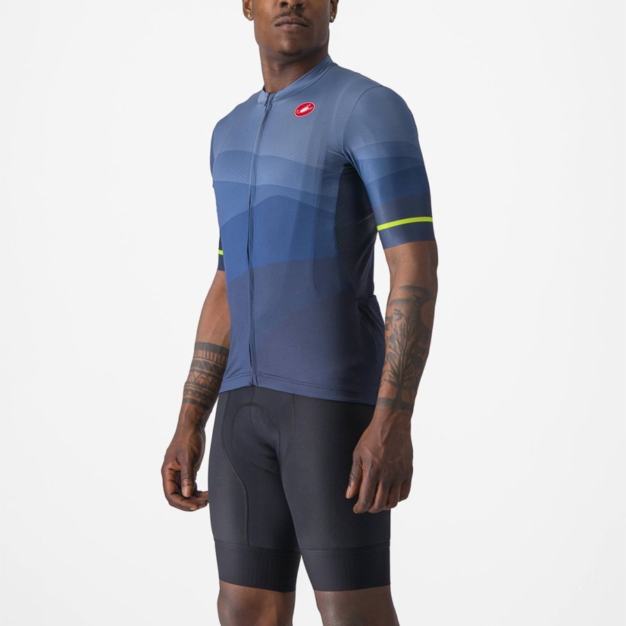 Castelli ORIZZONTE Jersey Heren Blauw Lichtgrijs Blauw | VCB176328