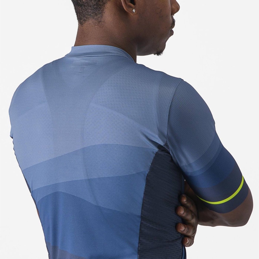 Castelli ORIZZONTE Jersey Heren Blauw Lichtgrijs Blauw | VCB176328