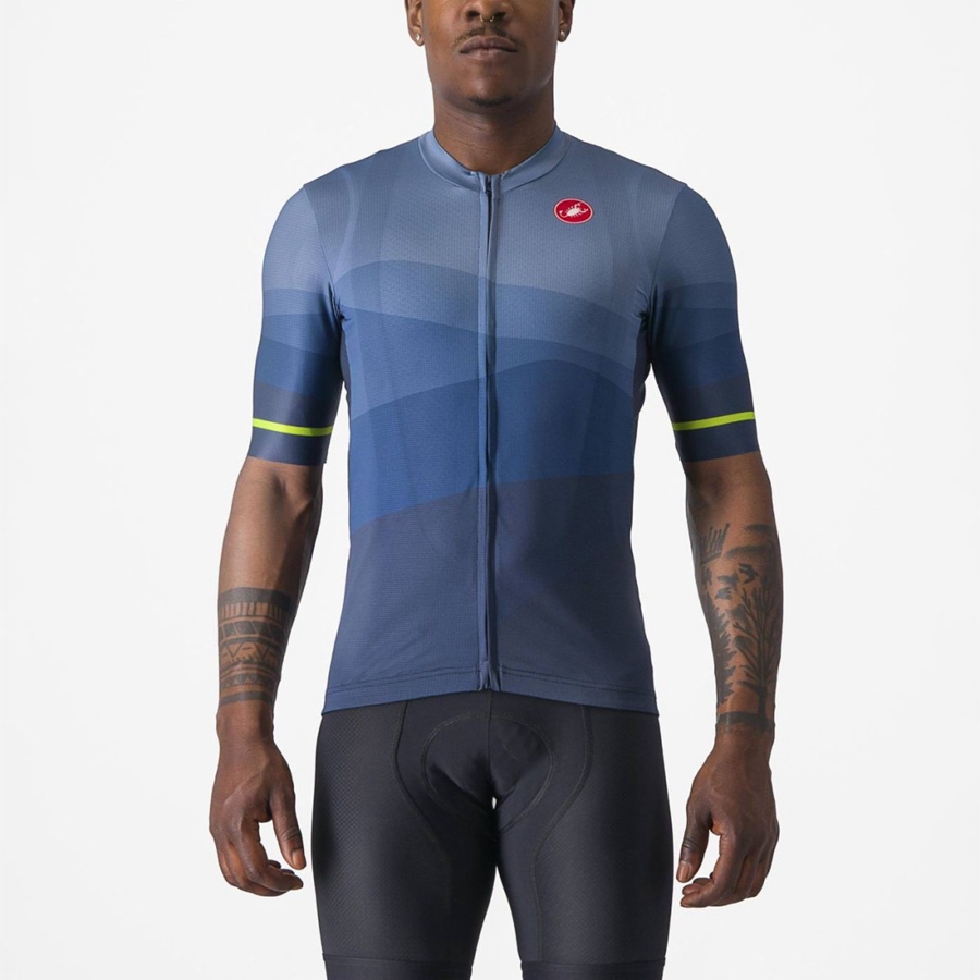 Castelli ORIZZONTE Jersey Heren Blauw Lichtgrijs Blauw | VCB176328