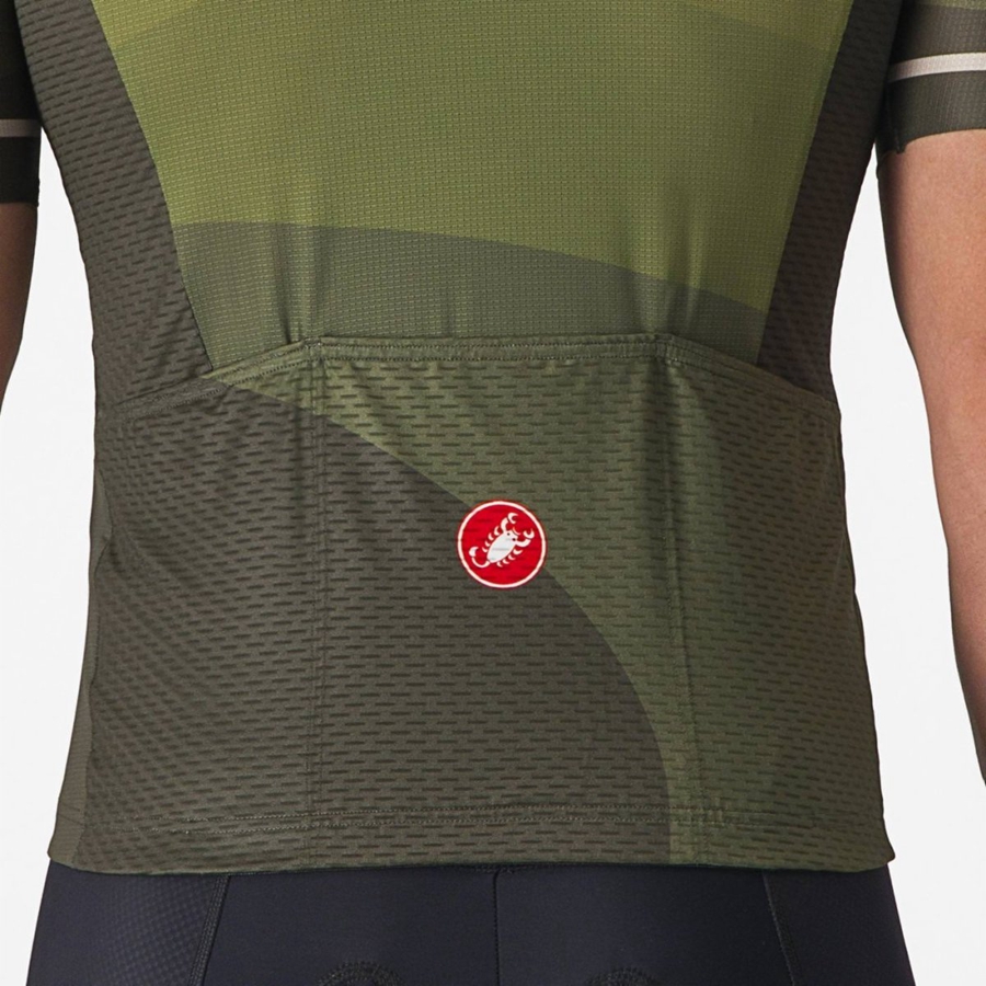 Castelli ORIZZONTE Jersey Heren Diepgroen Olijfgroen Zilver | KYI319087