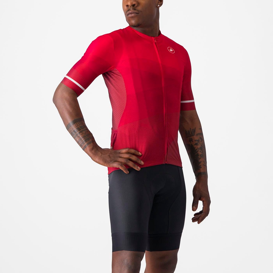 Castelli ORIZZONTE Jersey Heren Rood Rood Wit | GFM328564