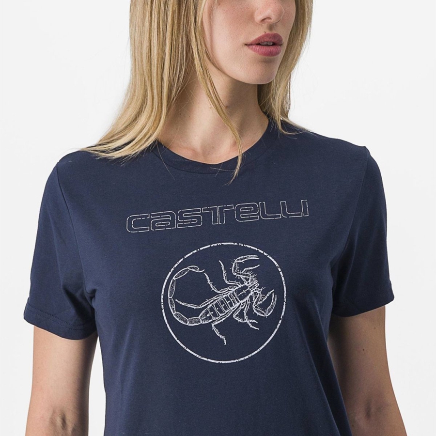 Castelli PEDALARE TEE Casual Dames Blauw | XIC238694