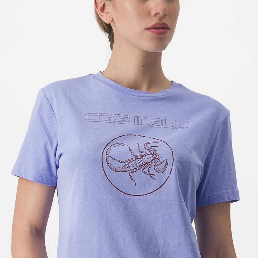 Castelli PEDALARE TEE Casual Dames Paars Wit | SIV476231