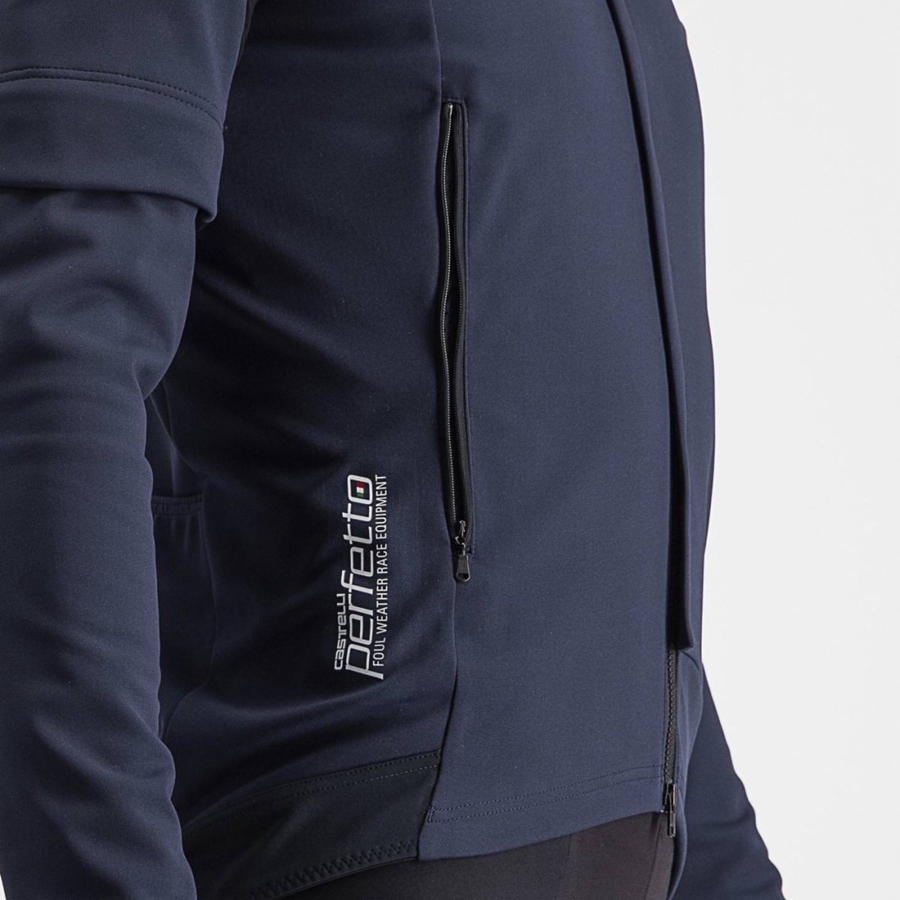 Castelli PERFETTO RoS 2 CONVERTIBLE Jassen Heren Blauw Zilver | ITZ581304