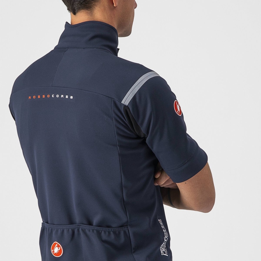 Castelli PERFETTO RoS 2 CONVERTIBLE Jassen Heren Blauw Zilver | ITZ581304