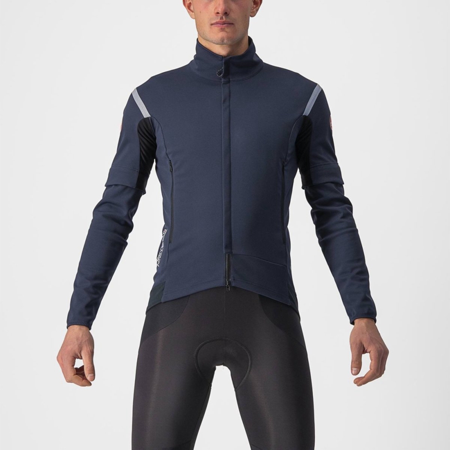 Castelli PERFETTO RoS 2 CONVERTIBLE Jassen Heren Blauw Zilver | ITZ581304