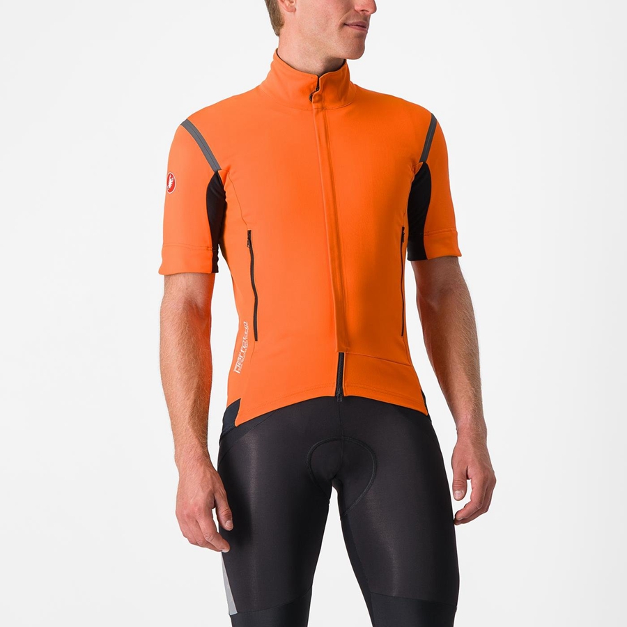 Castelli PERFETTO RoS 2 CONVERTIBLE Jassen Heren Rood Oranje Donkergrijs | YFQ093874