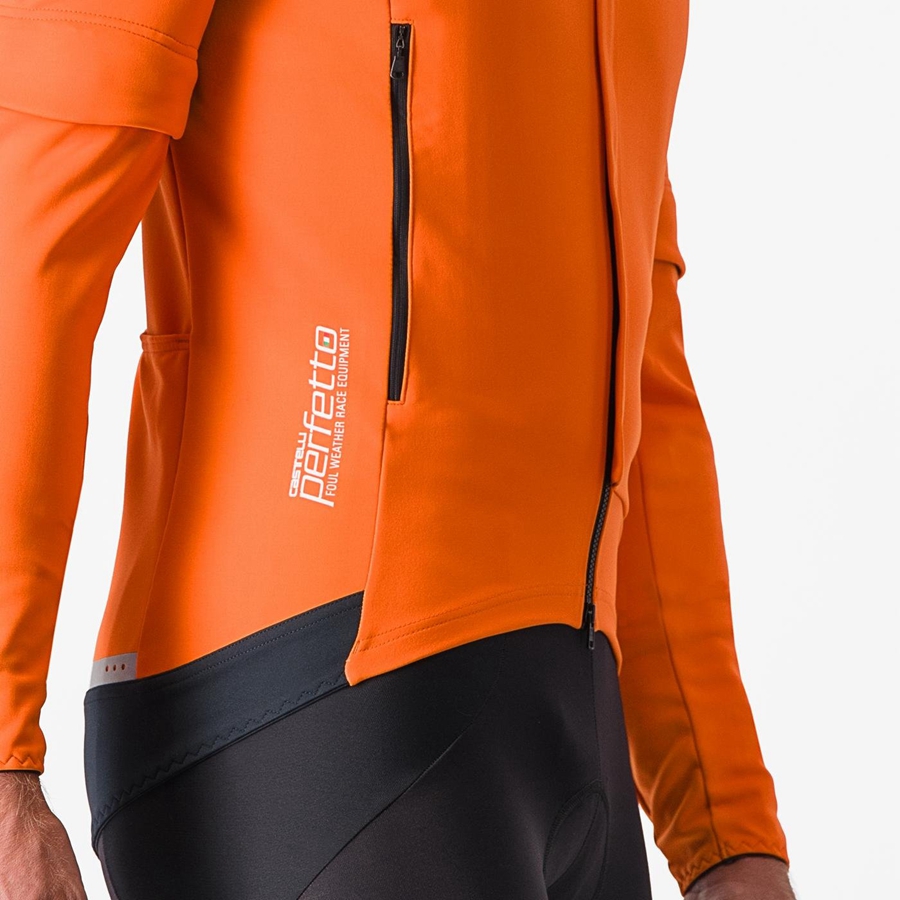 Castelli PERFETTO RoS 2 CONVERTIBLE Jassen Heren Rood Oranje Donkergrijs | YFQ093874