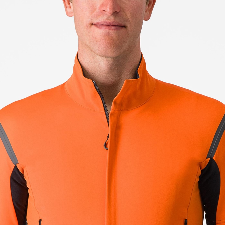 Castelli PERFETTO RoS 2 CONVERTIBLE Jassen Heren Rood Oranje Donkergrijs | YFQ093874