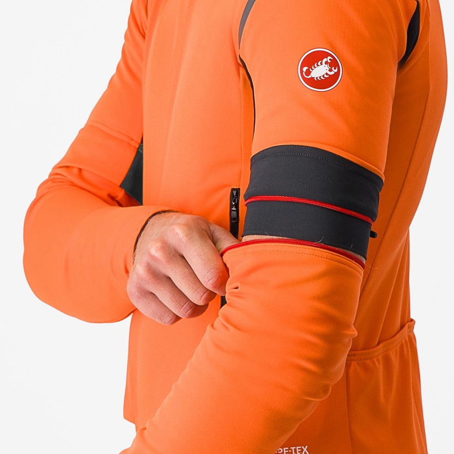 Castelli PERFETTO RoS 2 CONVERTIBLE Jassen Heren Rood Oranje Donkergrijs | YFQ093874