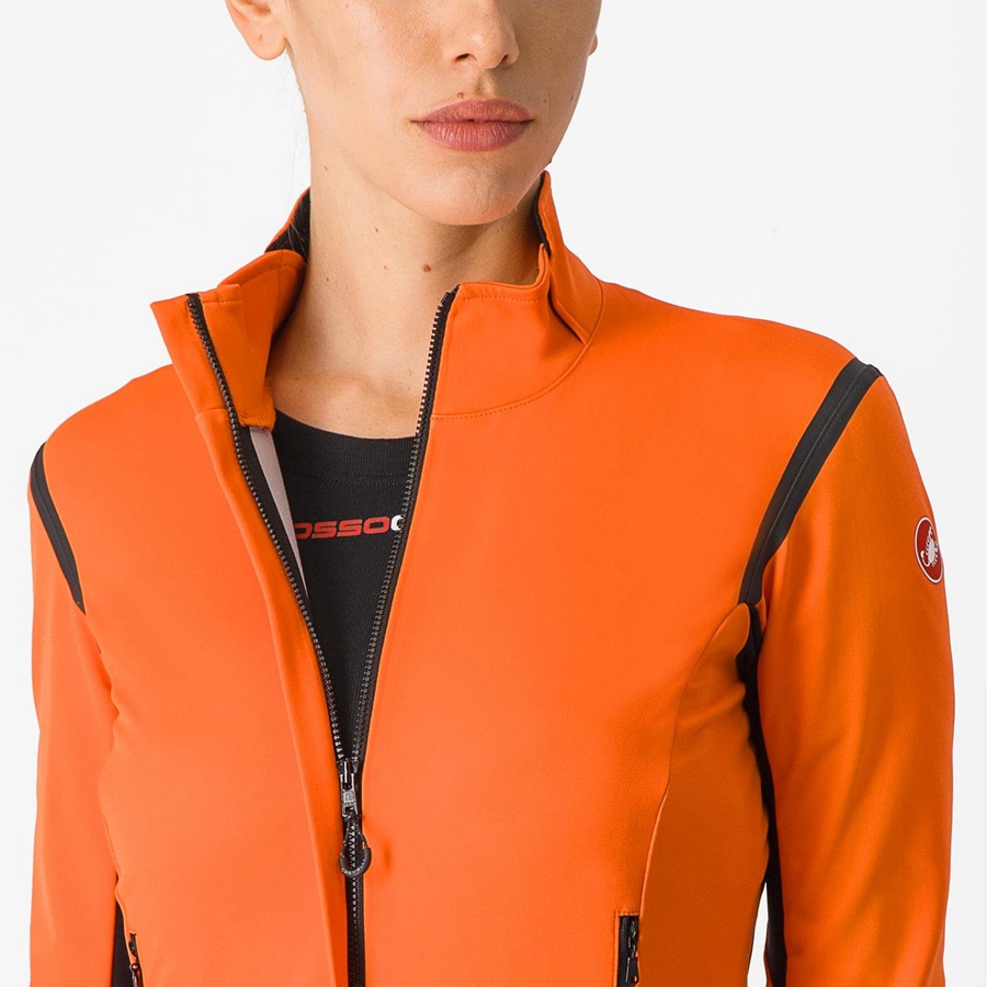 Castelli PERFETTO RoS 2 W Jassen Dames Rood Oranje Zwart | MEY146389